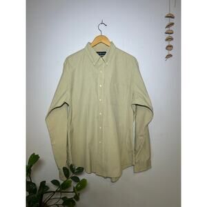 Green Checked Ralph Lauren Custom Fit Long-Sleeve Button-Down Shirt - (Mens XL)